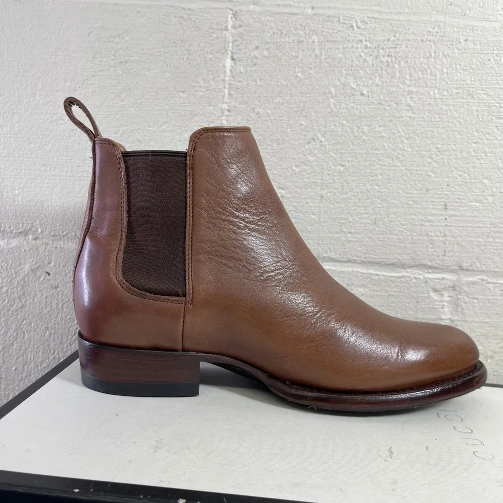 Tecovas The Chance II Chelsea Ankle Boots Brown Leather Pull On Men's‎ 8.5 D